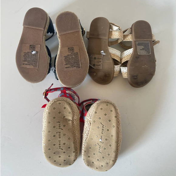 Janie & Jack Baby Rafia and Espadrille Sandal Bundle, Size 3 & 4 ⬇️ - Picture 2 of 3